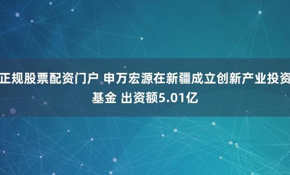 正规股票配资门户 申万宏源在新疆成立创新产业投资基金 出资额5.01亿
